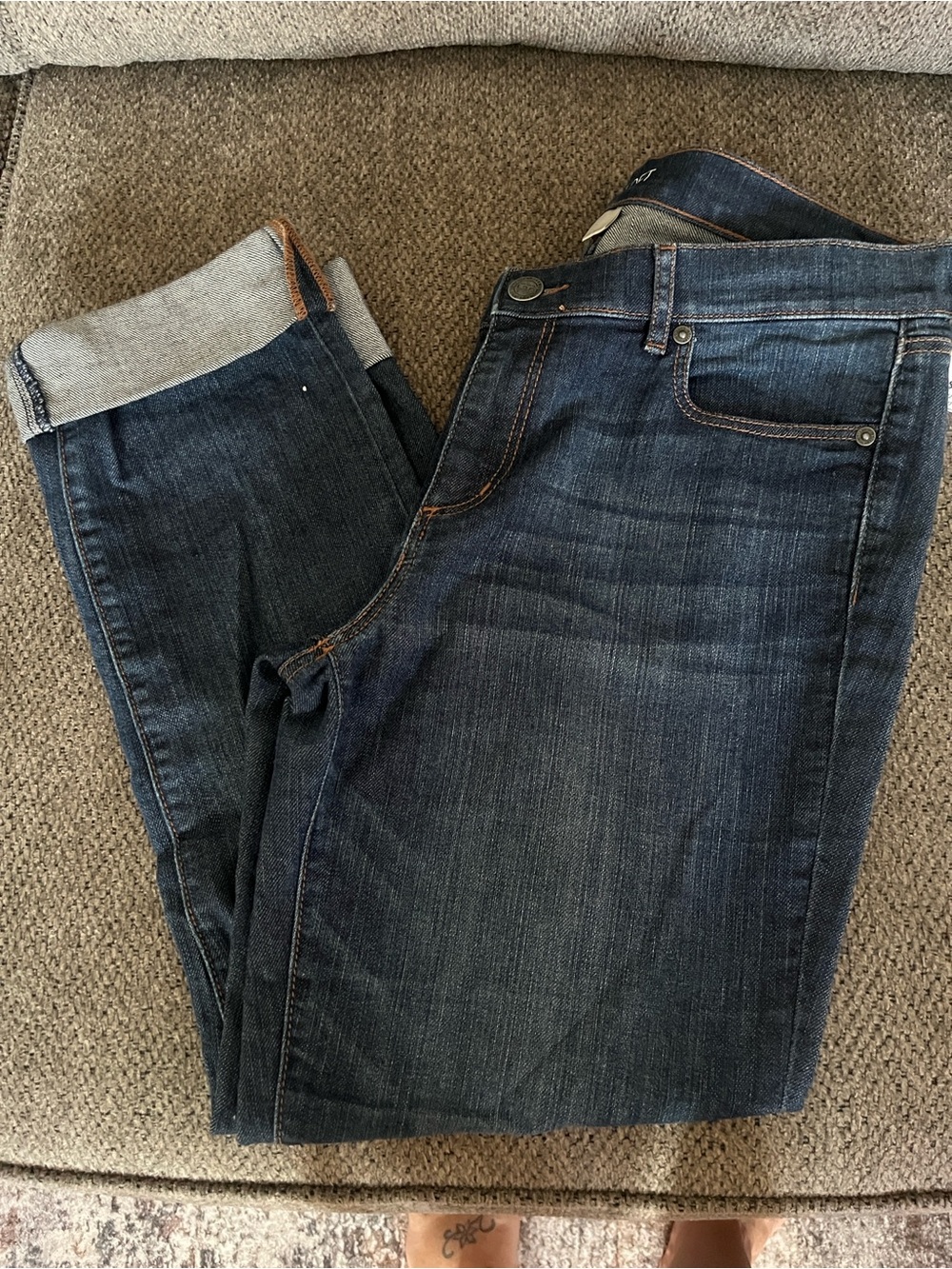 LOFT Dark Blue Straight-Leg Jeans